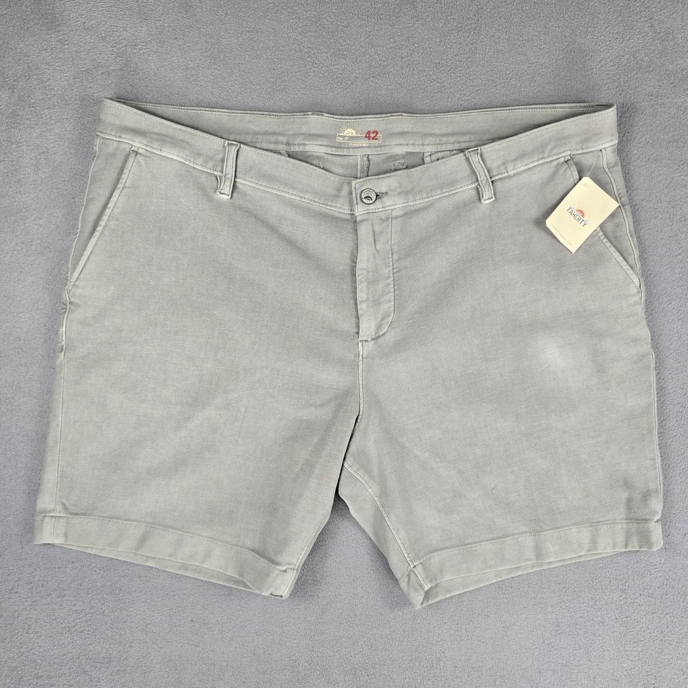 Faherty Shorts Mens 42 Gray Stretch Terry Short 7 Inch Inseam Casual Chino Soft